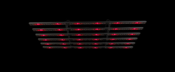 Esttech Halo LED grow light with far red spectrum activated, demonstrating independent spectrum controlpg