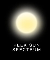 Peak sun spectrum icon indicating noon sun white light availability in Esttech LED grow lights